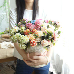 10 Heads Artificial Hydrangea Flowers Silk Bouquet Party Wedding Home Xmas Decor