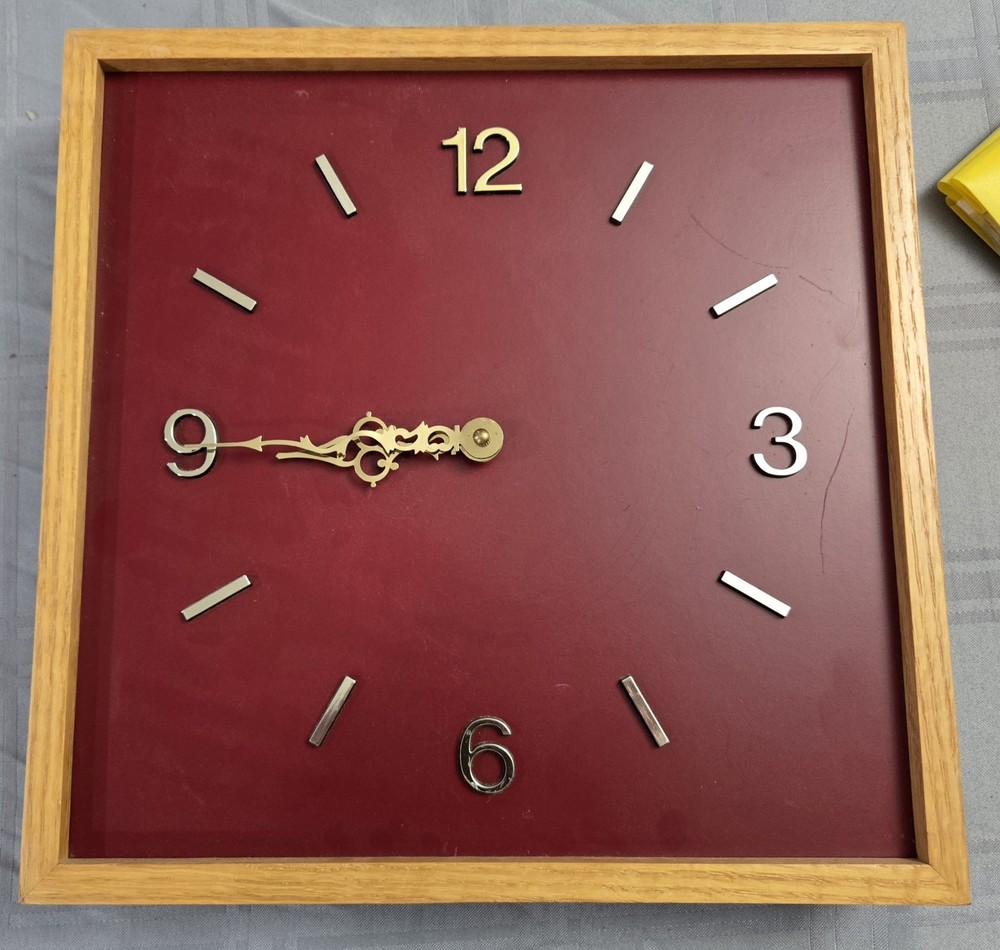 Peter Pepper Wall Clock – Basic Red 15 Inches Square