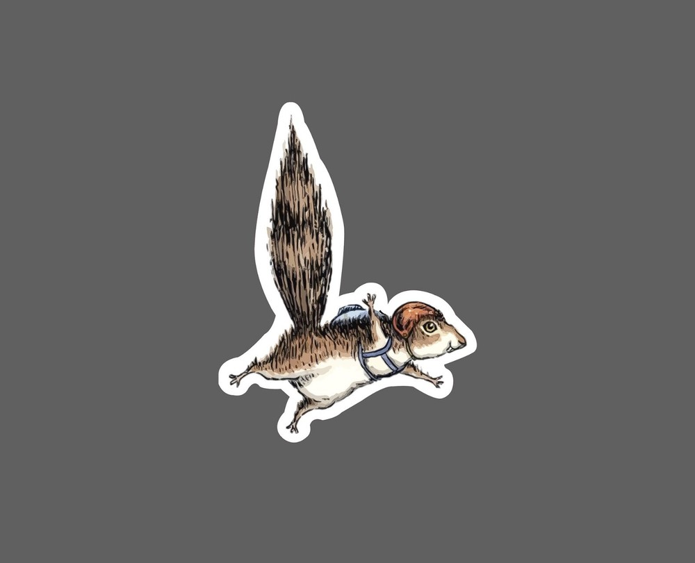 Squirrel Skydiving Sticker Risk Waterproof – Buy Any 4 For $1.75 EACH Storewide!