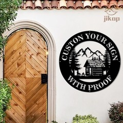 Custom Logo Metal Sign Personalized Laser Cut Unique Shape Business Wall Art