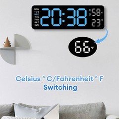 LED Digital Large Display Wall Desk Alarm Clock With Calendar Temperature Date