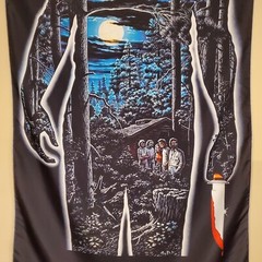 Friday the 13th banner 2×3 foot tapestry 80s VHS horror movies Jason Voorhees