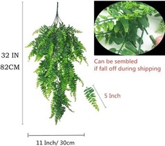 2Pcs UV Resistant Artificial Hanging Ferns – Lifelike Greenery for All Occasions