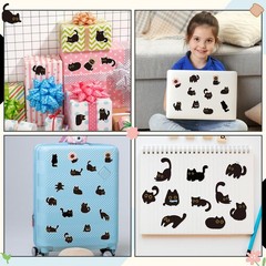 Cute Black Cat Stickers – 2000Pcs Cartoon Decals for Kids, Water Bottles, Laptop