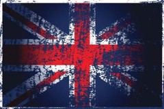 United Kingdom Union Jack Flag with Brush Strokes Poster 16×24