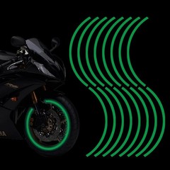 Customizable Reflective Wheel Rim Decals – 16 Pack for 17-19» Vehicles, Green