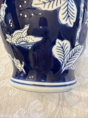 Sagebrook Home Chinoiserie Vase Blue & White 9 Inch Floral Ceramic New Open Box