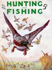 Vintage Hunting And Fishing 1935 magazine cover reproduction metal sign