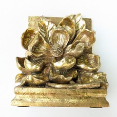 Vintage Gold Magnolia BookendGilt Floral Hollywood Regency Decor