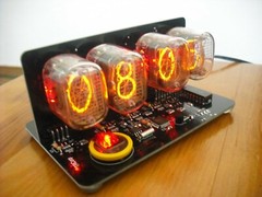 Nixie Tube clock with IN-12 Tube LED RGB Backlight Black PCB