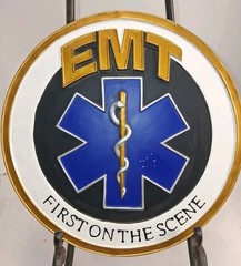 FIRST RESPONDER — Paramedic EMS EMT Medic Resin Wall Art Sign Gift Idea USA 9in