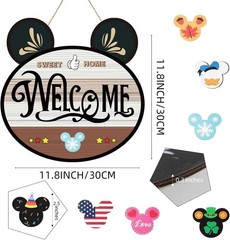 Durable 15.7» Mouse Interchangeable Welcome Sign – Perfect Housewarming Gift