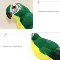 Vibrant Green Artificial Parrot Macaw – Life Size Garden & Party Decor 10 in