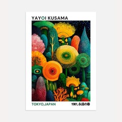 Yayoi Kusama Forest Poster, Japanese Mystical Abstract Wall Art