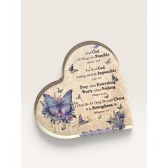 20pc Motivational Religious Acrylic Plaque Set Hearts Angels Butterfly Decor