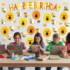 Bee Birthday Bulletin Board Decorations Set Honeycomb Paper Cutouts
