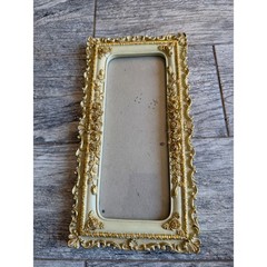 Panoramic Picture Frame Ornate Floral Vintage Antique Wedding Photo Gold Resin