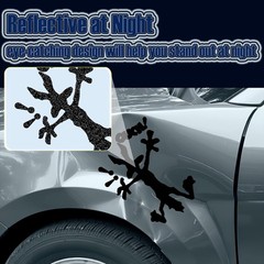 2 Pcs 9.8″ 5.9″ Reflective Dent Fix Car Decal, Cartoon Coyote Splat Hitting Wall