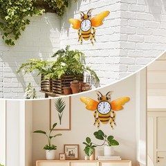 Unique Outdoor Clock Silent None-Ticking, Outdoor Wall Clock with Thermometer…