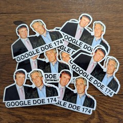 Donald Trump with Jeffrey Epstein «GOOGLE DOE 174» Sticker Pack Anti-Trump