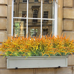 0.1 In. Orange Outdoor Artificial Shrub UV Resistant Faux Plastic Grass Autumn I