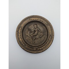 Antique Neoclassical Art Nouveau Bronze Victorian Change Tray Naked Lady 5″ Bowl