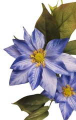 Blue Clematis Artificial Flowers 3 Stems Faux Clematis Spray Periwinkle Blue Wed