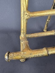 Vtg Florentine Gold Leaf Faux Bamboo Palm Beach Regency Art Display Metal Easel