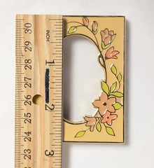 Vtg Hallmark Miniature Brass Enamel Picture Frame Ivory Pink Floral 1981