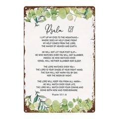 Metal Bible Verse Wall Plaque – Psalm 121:1-8, 8×12 inch