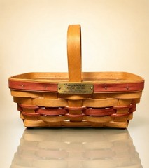 Longaberger 1990 Christmas Gingerbread Basket Signed Plastic Liner, 10×6.5”