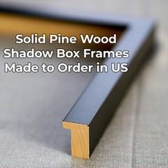 5×15 Shadow Box Frame Grey Charcoal Black | 0.875 Inches Deep | Solid Wood Shado