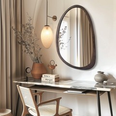 Asymmetrical Mirror Irregular Mirror Wall Mirrors Wood Frame for Home Decorative