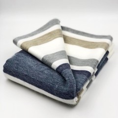 SOFT & WARM STRIPED ALPACA LLAMA WOOL BLANKET PLAID QUEEN THROW 90″x65″