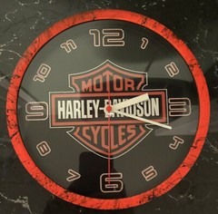 Harley-Davidson Shield Bright Orange Design 9” Wall Clock
