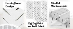 Extra Long Black and White Shower Curtain Inky Herringbone Chevron Zig Zag
