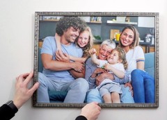 28×40 Frame Silver Grey Distressed Solid Wood Picture Frame | 0.75 Inch Moulding