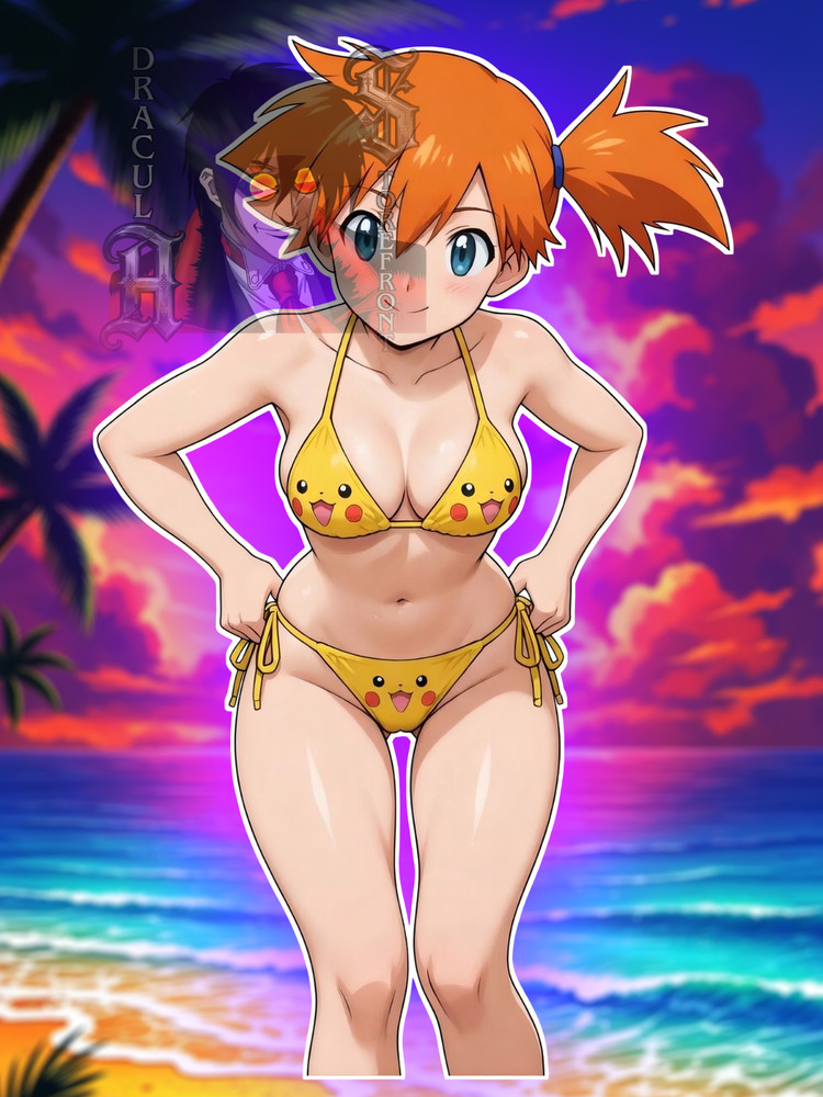 Adult Anime Waifu Pokemon Misty/ Kasumi 6″ Vinyl Sticker