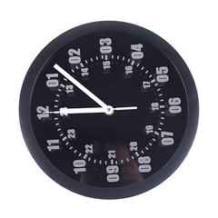 Military Time 12/24 Hours Display Wall Clock Watch Style with LED Backlight