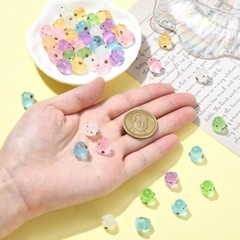 60x Luminous Resin Chicks Glow in The Dark Figurines for Landscape Jewelry Decor