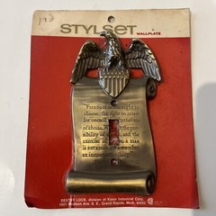 Thomas Jefferson’s Quote, Freedom is Right to Choose Wall plate New Old Stock