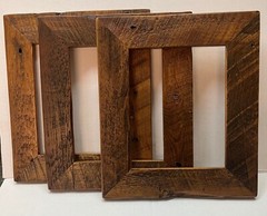 6 reclaimed wood picture frames, 3 – 5×7 and 3- 8×10