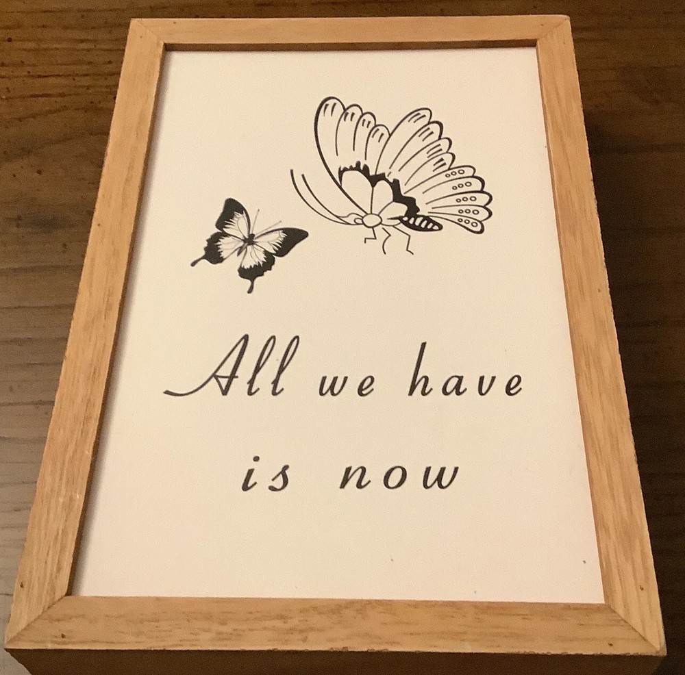 “All We Have Is Now” Wooden Frame. NWT 5.5×8