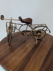 Vintage Bicycle Sculpture, Table Top or Shelf, Steel & Wood 14″ Hand Made