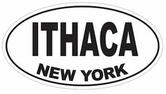 Ithaca New York Oval Bumper Sticker or Helmet Sticker D3054 Euro Oval
