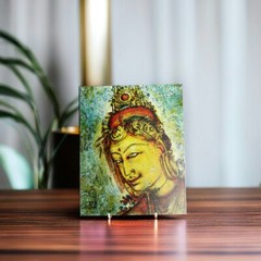Wall Art Picture Tile- Handmade Clay Home Decor, Asian Mural Collectible Plaque