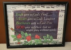 God Gave Us Music That We Might Pray Without Words Glass Framed Poster