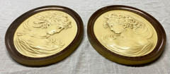 Vintage Cameo Silhouette Wall Plaque 60s MCM Victorian Goddess Hanging Art Decor