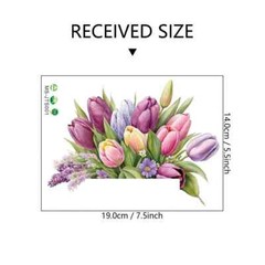 4 Pcs Wall Decals Creative Tulip Switch Removable Flower Switch Leaf Stickers