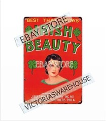corporate 1950s IRISH BEAUTY LASS PHILADELPHIA NEW YORK IRELAND metal tin sign